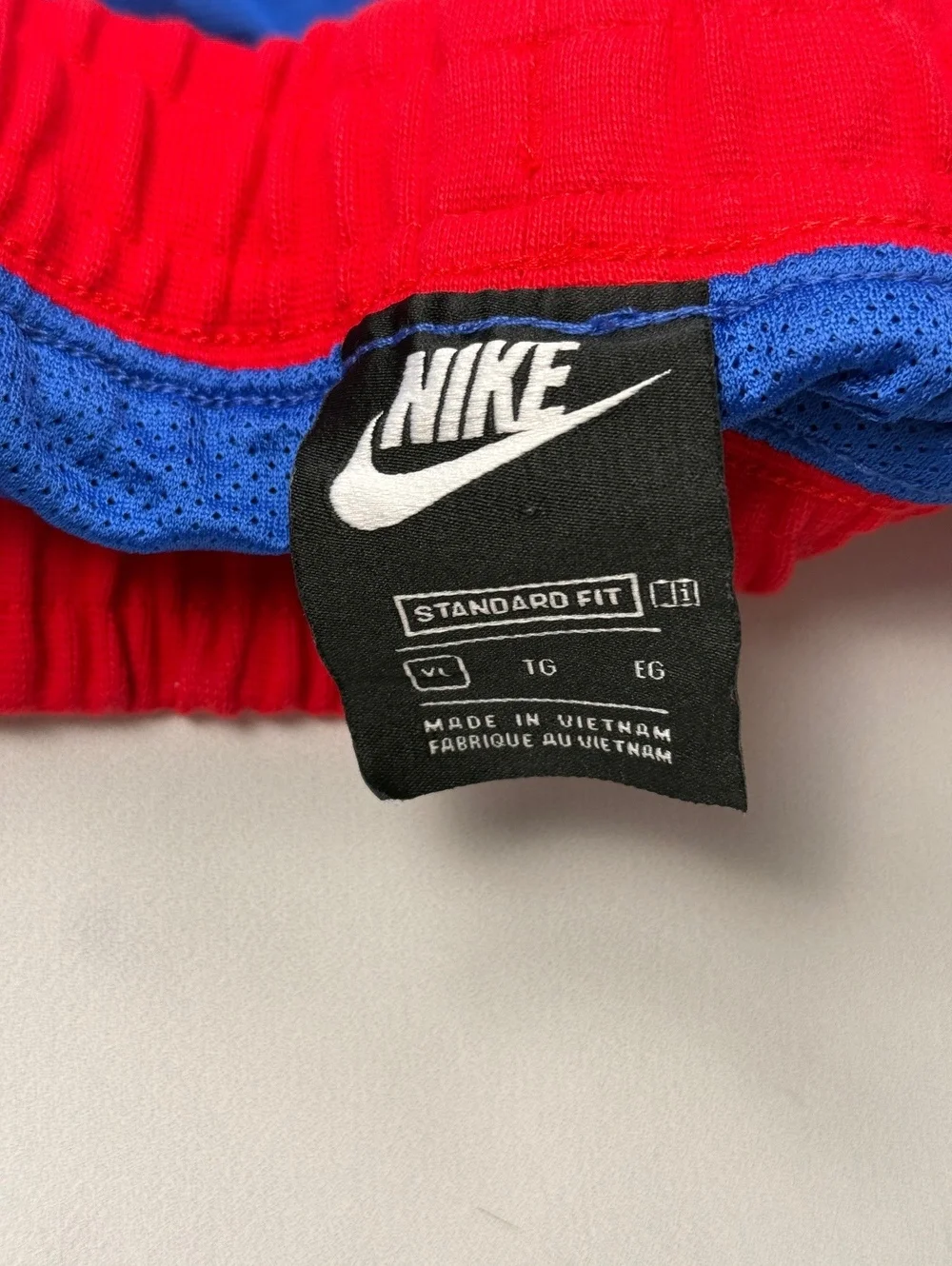 Nike Shorts Track Blue Red Logo Athletic Style - Boys XL